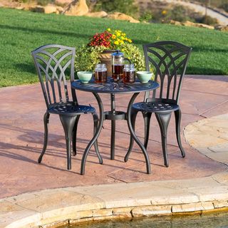 Christopher Knight Home Sanders 3 piece Black and Sand Cast Aluminum