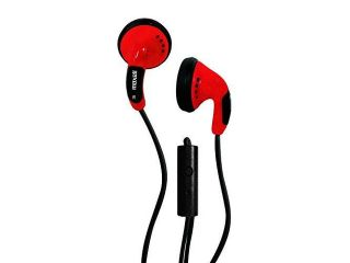 MAXELL 196144 Color Earbuds with Microphone (Red)