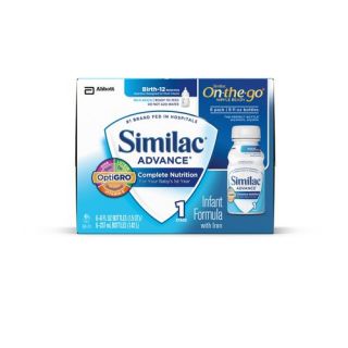 Similac Advance Infant Formula with Iron, Ready to Feed, 8 fl oz (Pack of 6)