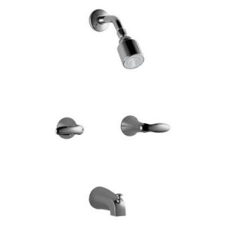 KOHLER Coralais 2 Handle Tub and Shower Faucet Trim Only in Polished Chrome (Valve Not Included) K T15201 4 CP