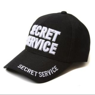 Secret Service Adjustable Strap Hat   Black