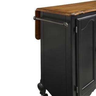 Home Styles  Oak and Rubbed Black French Countryside Kitchen Cart