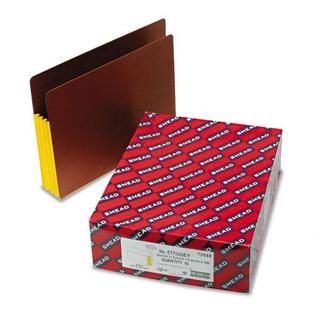 Smead 3 1/2 Expansion File Pockets, Letter, Yellow/Red
