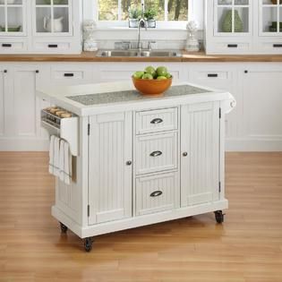 Home Styles  Distressed White Nantucket Kitchen Cart