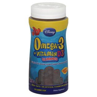 Disney Omega 3 + Vitamin D3, Gummy Fish, Assorted Flavors, 120 gummies