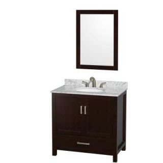Wyndham Collection Sheffield 36 in. Vanity in Espresso with Marble Vanity Top in Carrara White WCS141436SESCMUNOM24