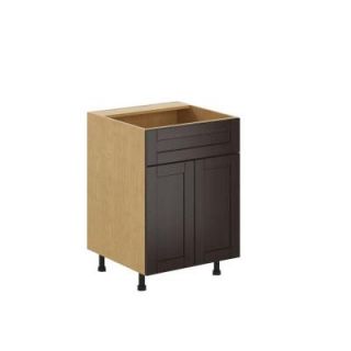 Fabritec 24x34.5x24.5 in. Barcelona Sink Base Cabinet with False Drawer Front in Maple Melamine and Door in Dark Brown BSD24.M.BARCE