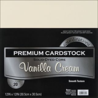 Coredinations Value Pack Cardstock 12inX12in 20/PkgVanilla Cream