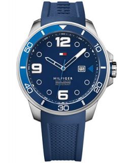 Tommy Hilfiger Mens Cool Sport Blue Rubber Strap Watch 46mm 1791156