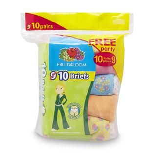Fruit of the Loom Girls 10 Pack Briefs   Assorted Prints   Kids