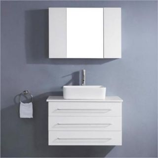 Virtu Ultra Modern Series 33'' Single Bathroom Vanity Set with Mirror