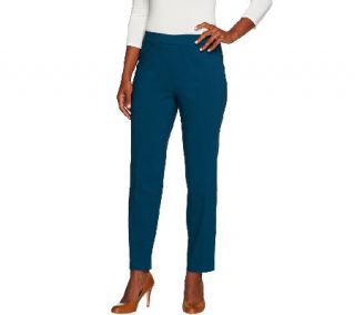 As Is Susan Graver Ultra Stretch Comfort Waist Pull On Ankle Pants —