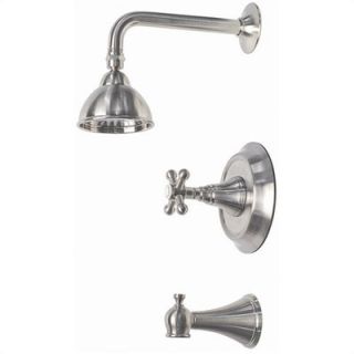 Pressure Balanced Diverter Tub/Shower Faucet Set with Cross Handle by