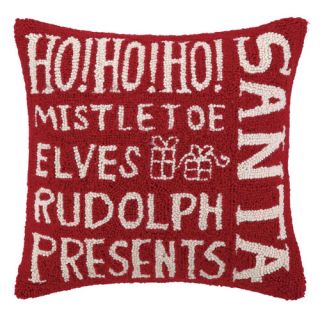 Holiday Text Hook Wool Throw Pillow by Peking Handicraft
