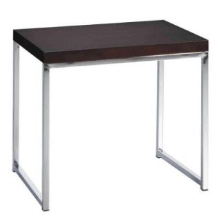 Ave Six Wall Street End Table in Chrome and Espresso WST09