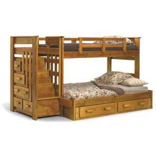 Chelsea Home Twin over Full Standard Bunk Bed with Stairway Chest and