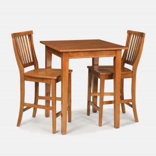Home Styles Arts & Crafts Cottage Oak Dining Set with Square Counter Table