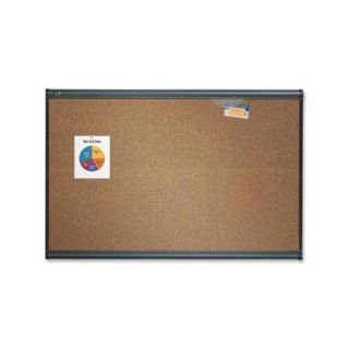 Quartet Prestige Bulletin Board, Graphite Blend Cork, 48 x 36, Aluminum Frame