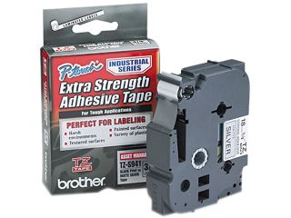 Brother TZES941 TZ Extra Strength Adhesive Laminated Labeling Tape, 3/4w, Black on Matte Silver