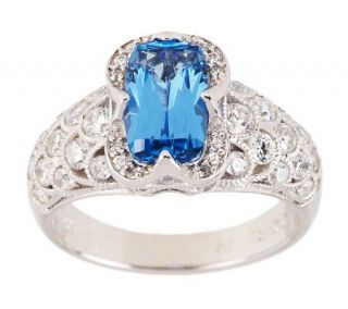 Tacori IV Diamonique Epiphany Simulated Blue Topaz Ring —
