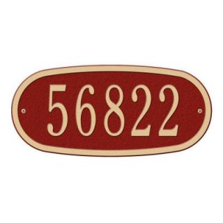 Whitehall Products Standard Oval Red/Gold Wall 1 Line Address Plaque 4004RG