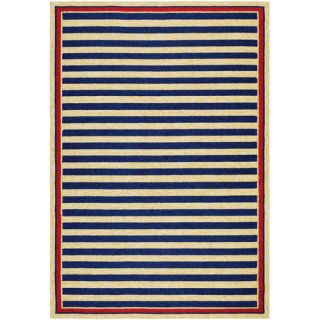 Covington Nautical Stripes Navy/Red Indoor/Outdoor Area Rug