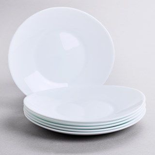 Bormioli Rocco Prometeo Dessert Plates   Tempered Opal Glass, Set of 6 8326P 66