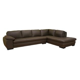 Baxton Studio Jaquenetta Leather 2 pcs Sofa Set in Dark Brown   Home
