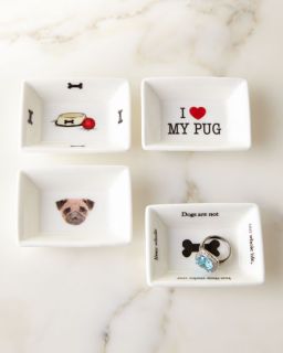 Halcyon Days I Love My Pug Mini Trinket Tray Set