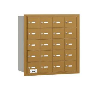 Salsbury Industries 3600 Series Gold Private Rear Loading 4B Plus Horizontal Mailbox with 20A Doors 3620GRP