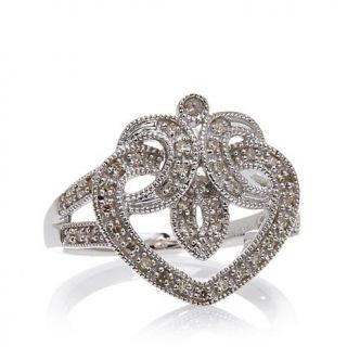 0.19ct White Diamond Sterling Silver "Heart" Ring   7738034
