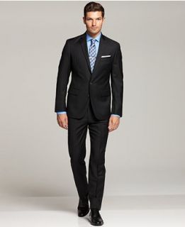 Ryan Seacrest Distinction Black Solid Slim Fit Suit Separates   Suits