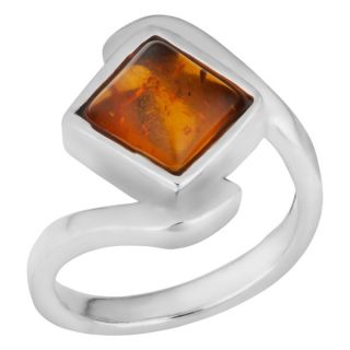 Sterling Silver Baltic Amber Crossover Ring (Thailand)   11956221