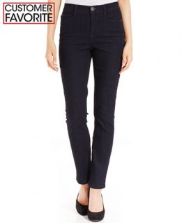 Style & Co. Petite Tummy Control Slim Leg Black Blue Wash Jeans