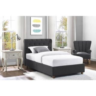 Dorel Home Products Carmela Upholstered Bed, Gray Linen