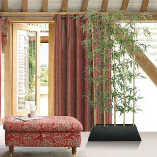 Laura Ashley Home 8 Silk Bamboo Tree Screen with Contemporary Wood
