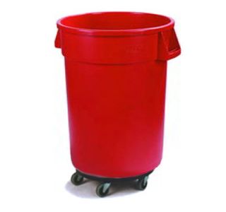Carlisle 34114405 44 gal Round Waste Container, Red