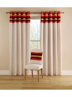 Montgomery Tropical stripe curtains in terracotta