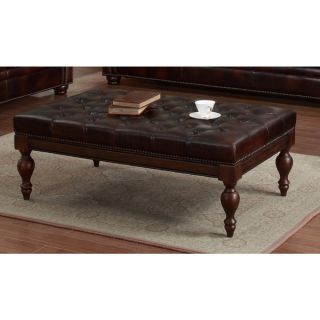 Lazzaro Leather Emmy Tufted Leather Cocktail Table   17307692