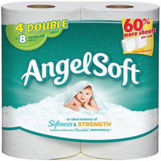 Angel Soft Toilet Paper, 4 Double Rolls, Bath Tissue