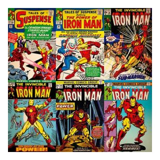 iCanvas Comics (Retro)   Book Iron Man Comic Covers #2 by Marvel