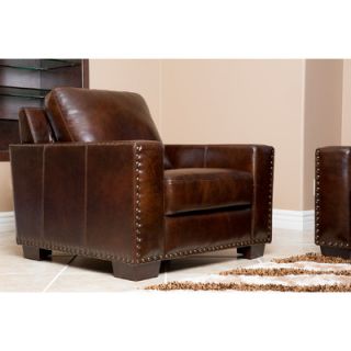Abbyson Living Beverly Hand Rubbed Leather Armchair