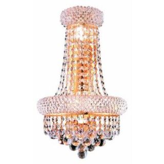 Elegant Lighting 4 Light Gold Wall Sconce with Clear Crystal EL1800W12SG/RC