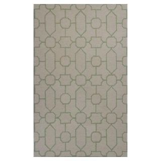 Kas Rugs Perfectly Graphic Ivory/Sage 2 ft. 3 in. x 3 ft. 9 in. Area Rug MEC671827X45