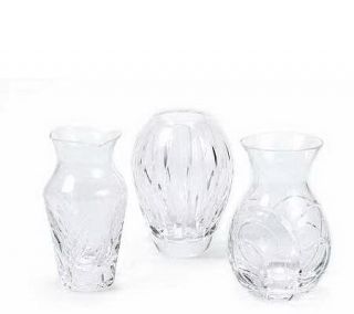 Miller Rogaska Set of 3 Lead Crystal Mini Vases —