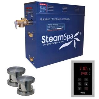 SteamSpa Oasis 10.5kW QuickStart Steam Bath Generator Package in Polished Brushed Nickel OAT1050BN
