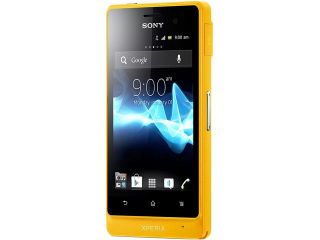 Sony Xperia advance ST27a 8 GB storage (4 GB user available), 512 MB RAM Yellow Touch Screen 5.0 MP Camera Unlocked GSM Smart Phone 3.5"