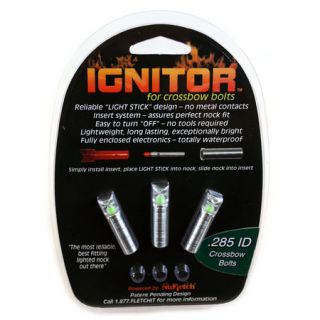 NuFletch Ignitor Lighted Arrow Nocks .285 Moon Nock Green 3 Pack 824878
