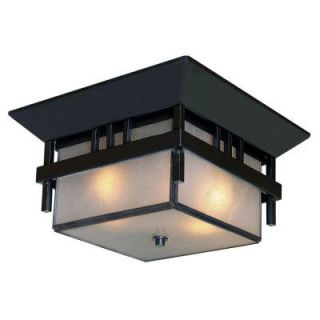 Acclaim Lighting Bali Collection Ceiling Mount 2 Light Outdoor Matte Black Light Fixture DISCONTINUED 9605BK