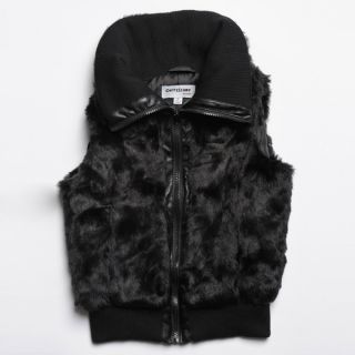 CoffeeShop Kids Girls Black Faux Fur Vest   Shopping   Great